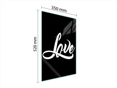 Produktbild von Herdabdeckplatte 35x52 Glaskeramikkochfeld Abdeckung Spritzschutz Glasplatte Deko Schneidebrett Schreiben Schwarz