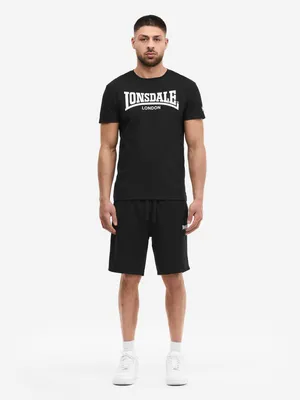 Image de Ensemble T-shirt et short pour homme, coupe normale, DUNSTAN, noir/blanc, L, Lonsdale