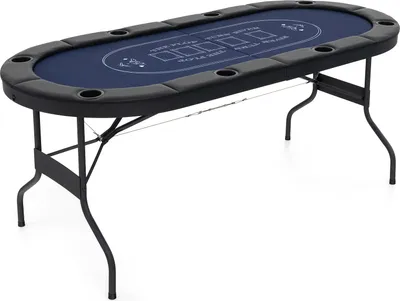 Produktbild von COSTWAY Pokertisch klappbar für 8 Spieler, Spieltisch mit Getränkehaltern und gepolsterter Armauflage, Casino Pokertisch für Blackjack, Texas Hold'em