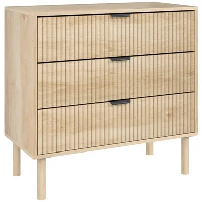 Immagine prodotto di Cassettiera 3 Cassetti 80x40x77,5 cm in Stile Nordico in Legno Rovere
