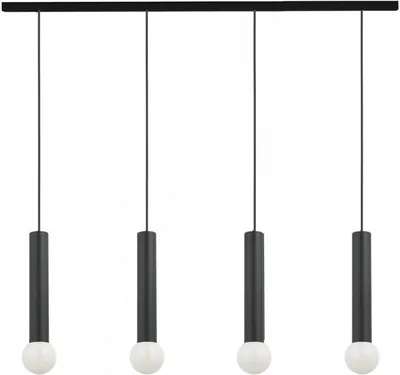 Produktbild von Hängelampe Schwarz Metall 4-flammig Modern Design länglich elegant BIDINA Wohnzimmer Esstisch Pendelleuchte