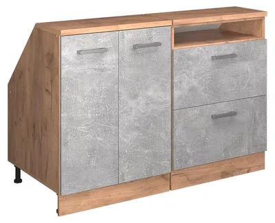 Produktbild von Dachschrägenschrank-Set Vicco Rion Beton 120 cm 2er Set Schrankkorpuss 60 cm Tiefe, Model 60517