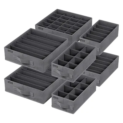 Produktbild von Aufbewahrungsbox Unterwäsche-Organizer 8-Tlg, Schubladen-Organizer, Faltbar, mit Fächer, Kleiderschrank-Organizer für BHs, Socken, Krawatten