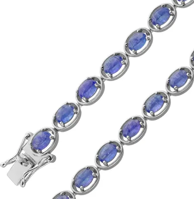 Produktbild von Tennisarmband Silber 925 nat Tansanit Edelsteine 8-8.9ct 18