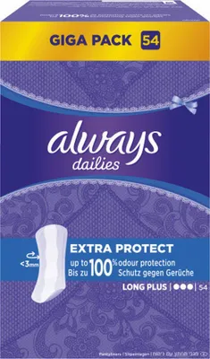 Produktbild von Always Extra Protect Long plus Slipeinlagen Damen Slip-Einlagen 54'er Giga Pack