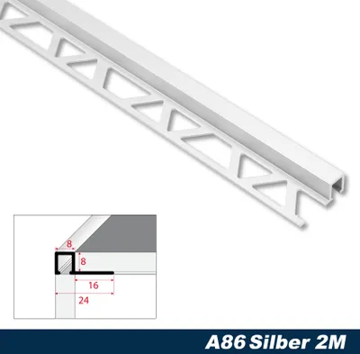 Produktbild von Effector Fliesenschiene aus eloxiertem Aluminium - Fliesenkanten Schutz - (Quadratprofil silber) Fliesenprofile Fliese Leiste Stufenprofil Aluwinkel