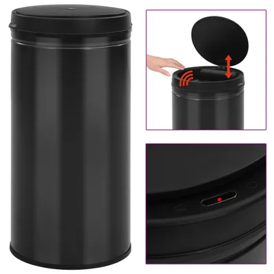 Zdjęcie produktu dla Vidaxl -Müll mit automatischer Sensor 70 l Kohlenstoffstahl schwarz
