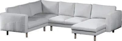 Produktbild von Dekoria Bezug für Norsborg 5-Sitzer Ecksofa mit Recamiere, weiß, Norsborg Bezug für 5-Sitzer Ecksofa mit Recamiere