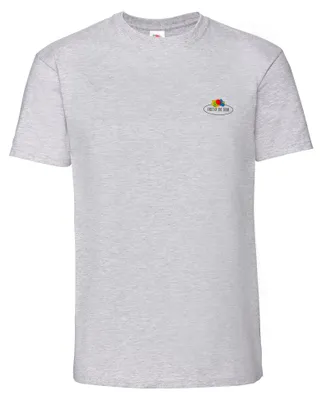 Produktbild von Fruit of the Loom Ringspun Premium T-Shirt mit Vintage-Logo auf der Brust Farbe: graumeliert - Vintage-Logo klein Größe: XL