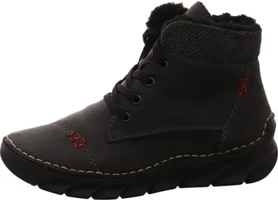 Produktbild von Rieker Damen Stiefelette warm gefüttert Ziernähte Webstoff Plateau 55031, Größe:37 EU, Farbe:Grau