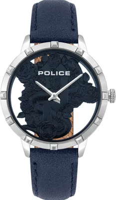 Produktbild von Police Damen Armbanduhr Lederband blau PL16041MS.03