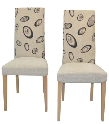 Produktbild von Polsterstuhl - Esszimmerstuhl 2er-Set Eiche/Beige