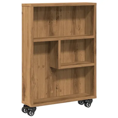 Obrázek produktu pro Úzký úložný vozík dub artisan 48 x 13 x 68 cm kompozitní dřevo