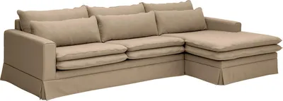 Produktbild von home24 Ecksofa mit Husse - Longchair - Webstoff