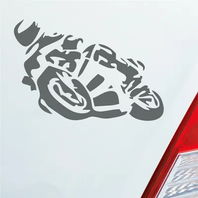 Produktbild von Auto Aufkleber Motorrad Mopped Biker Moped 10x7 cm Grau Sticker Heckscheibenaufkleber