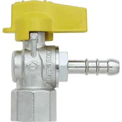 Obrázok produktu pre Plynová prípojka s vnútorným závitom 1/2" pre LPG, pravouhlá, s držiakom hadice ø 10 mm