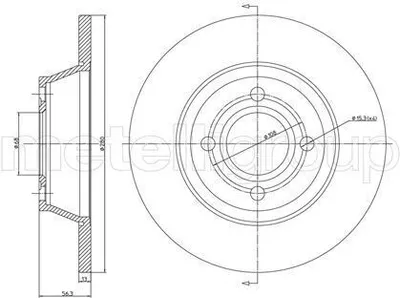 Produktbild von 2x METELLI Bremsscheibe 23-0329 für AUDI 80 Limousine (8C2 B4) 56 2mm 280 0mm