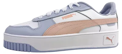 Image de Chaussures Puma Carina Street pour femmes, modèle à lacets, couleur blanche, style décontracté