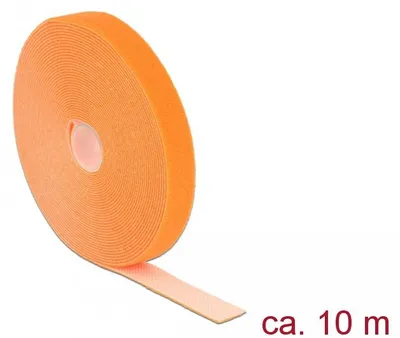 Image de Delock 18748 Kabelbinder Delock Klettverschluss 10.000x20mm 1x Rol orange
