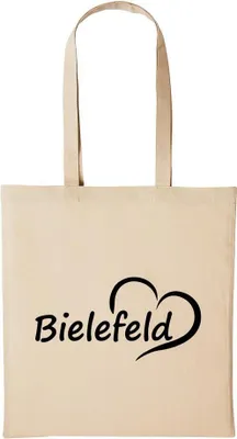 Produktbild von Huuraa Baumwollbeutel Bielefeld Geschenk Einkaufstasche Natural 10 Liter Baumwolle Bielefeld Accessoire