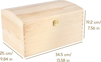 Produktbild von Creative Deco XXL Große Holztruhe Holzkiste mit Deckel und Schloss - 34,5 x 25 x 19,2 cm