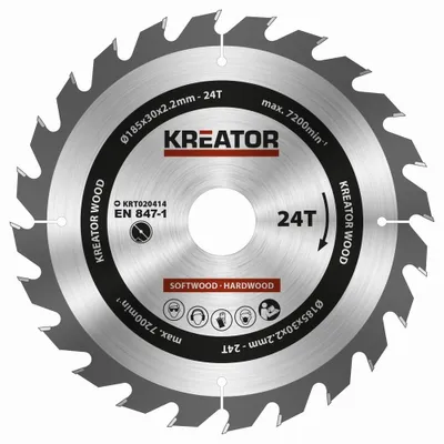 Produktbild von Kreissägeblatt Ø 185 x 30 x 2,2 mm 24 Zähne für Holz + 3 Reduzierringe