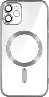 Produktbild von Avizar, MagSafe Silikonhülle mit Kameraschutz und Chromumrandung für Apple iPhone 11, Silber