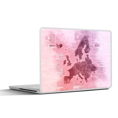Produktbild von MuchoWow® Laptop Aufkleber Sticker Cover Karte von Europa - Zeitung - Lila 25x18 cm - Laptop-Deko