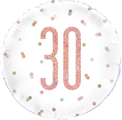 Produktbild von Folienballon zum 30. Geburtstag, 45,7 cm