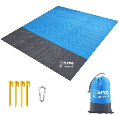 Immagine prodotto di Coperta da picnic 200 x 210 cm, impermeabile, con 4 picchetti per spiaggia e campeggio