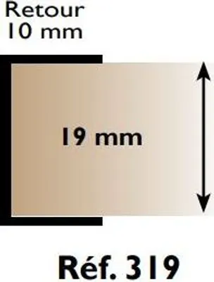 Produktbild von U-Kantenprofil 319C PRUNIER - 19 mm x 2.60 m - Schwarz - RINP19C