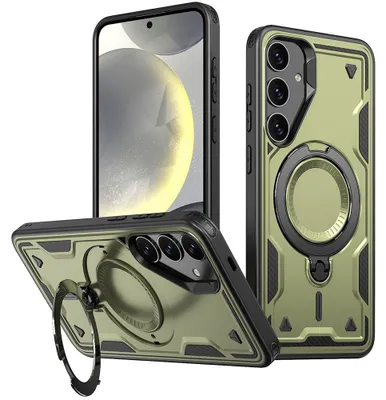 Produktbild von Samsung Galaxy S24 FE Hülle - Coverup Armor Back Cover met MagSafe Compatible Kickstand - Grün
