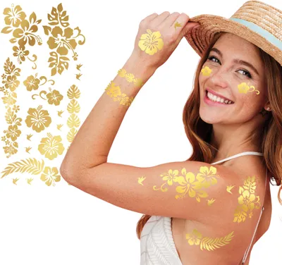 Produktbild von Astrologie Wahrsagerin Spiele Tattoo Gold Temporär Design Esoterik Mystik Karneval Kostüm Körperkunst Antike Ägyptisches Zubehör, Farbe: Gold