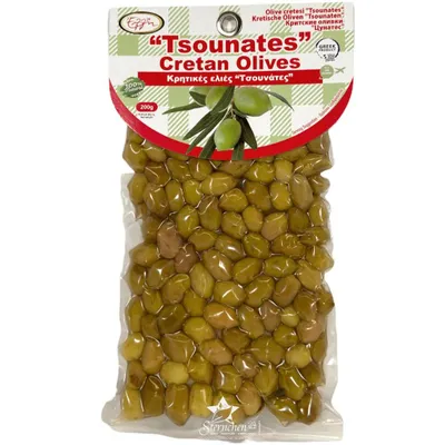 Produktbild von ELLIE 14701 Tsounati Kretische Oliven 200g im Vakuum ganze Frucht von Kreta