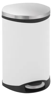 Produktbild von Auffallender muschelförmiger Treteimer | 18 Liter, HxBxT 52,4x29,8x33,6cm | Weiß