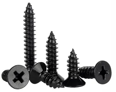 Produktbild von Schwarze Edelstahl-Schrauben, selbsttappend, 100 Stück