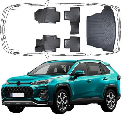 Produktbild von 3D Auto Fußmatten & Kofferraumwanne Set Kompatibel mit Suzuki Across ab 2020