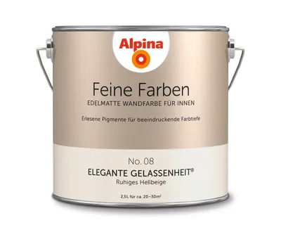Produktbild von Alpina Feine Farben No. 08 Elegante Gelassenheit® edelmatt 2,5 Liter + Rührholz