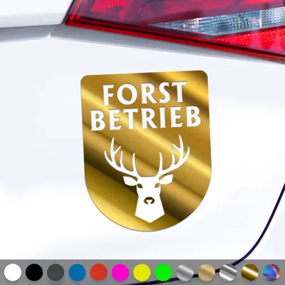Produktbild von PantherPixel Forstbetrieb Aufkleber Forstwirt Forstwirtschaft Sticker Auto Geschenkidee Farbe Chrom-Gold
