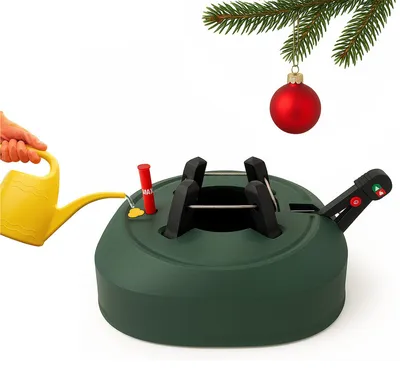 Produktbild von BURI Weihnachtsbaumständer grün 2,20 m Baumhöhe – Christbaumständer mit Fußpedal & Einseiltechnik – stabiler Tannenbaumständer mit 3,2 L Wassertank & Wasserstandsanzeige