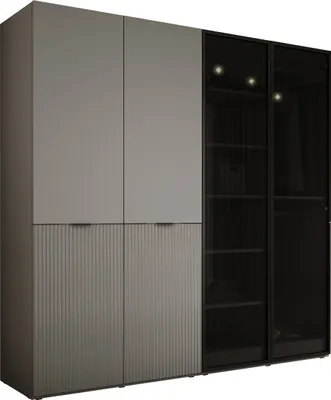 Produktbild von Kleiderschrank, Platingrau / Sandbeige, 2 x 100 x 200 x 51 cm