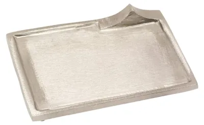 Productafbeelding van Omgoods - Rectangulaire Kaarsenplaat van Verchroomd Messing 10,5x7 cm