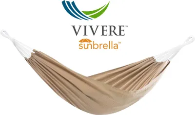 Produktbild von VIVERE Brazilianische Hängematte aus Sunbrella® 370x140 cm – 200 kg Belastung - Sand