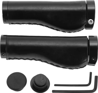 Produktbild von 1 Satz Fahrradlenkergriffe, rutschfeste Kunstleder-Fahrradgriffe, Doppel-Lock-On-Lenkergriffe für E-Bike Trekking-Bike Mountainbike, Schwarz