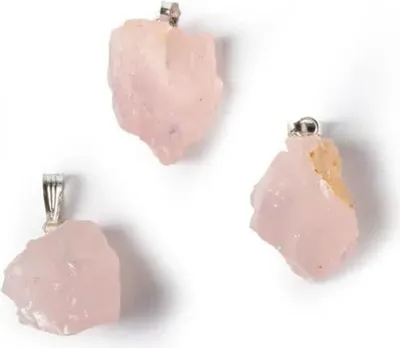 Produktbild von Edelsteinanhänger Rosenquartz roh -- ±2.5cm online bestellen