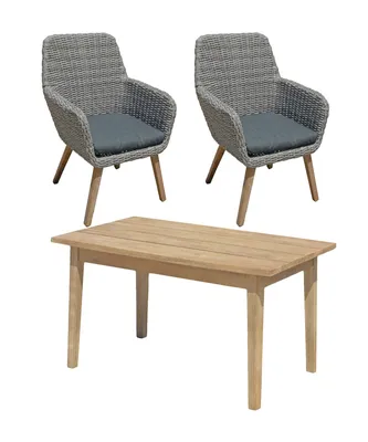 Produktbild von 3-teilige Sitzgruppe Garten Tisch Stuhl Gruppe Tischgruppe Gartengruppe Auflage