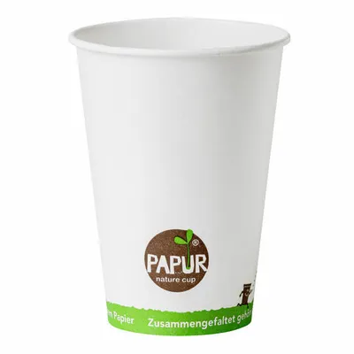 Produktbild von 100x  Automatenbecher Kaffeebecher PAPUR ohne Kunststoff 70,3mm Ø 180 ml