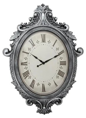 Produktbild von Clayre & Eef Wanduhr 56x6x76 cm Silberfarbig Kunststoff