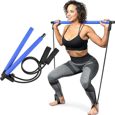 Produktbild von Pilates-Bar-Yoga-Stick – Pilates-Bar-Set für das Heim-Fitnessstudio mit Pilates-Widerstandsbändern