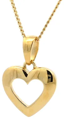 Produktbild von Gold Anhänger Herz mit Goldkette massiv 333 - 8 Karat Gold 40 cm